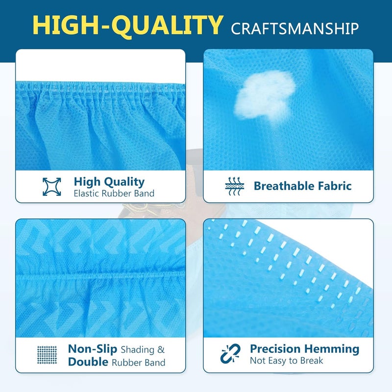 squish Shoe Covers Disposable Non Slip, Thick Extra Disposable Boot Covers Slip Proof Shoe Cover for Indoors Outdoors Recyclable Durable Protector Covers Fits Virtually Most Shoes 100 Pack(50 pairs) - Image 2